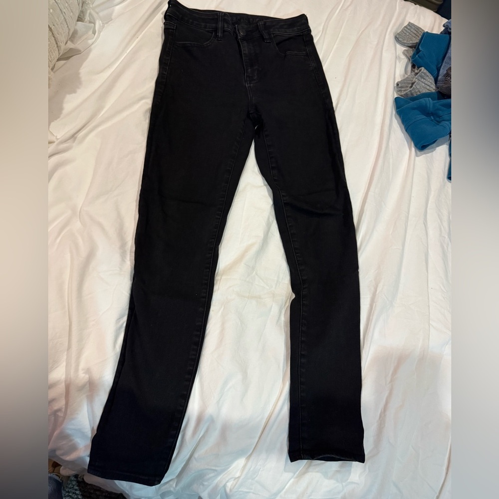 American Eagle Outfitters Black High Rise Skinny Jeans with Next Level Stretch